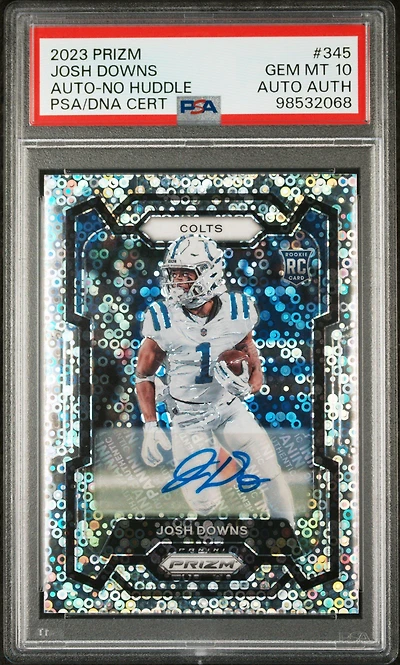 2023 Panini Prizm 345 Josh Downs Autograph-no Huddle PSA 10