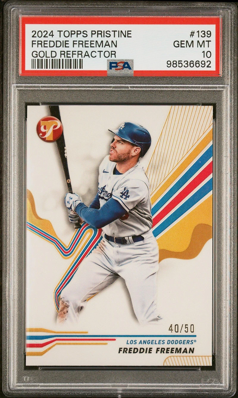 2024 Topps Pristine 139 Freddie Freeman Gold Refractor PSA 10