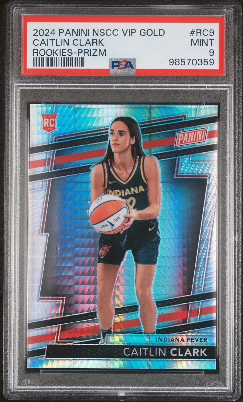 2024 Panini National Sports Collectors Convention Vip Gold Rookies Rc9 Caitlin Clark Prizm PSA 9