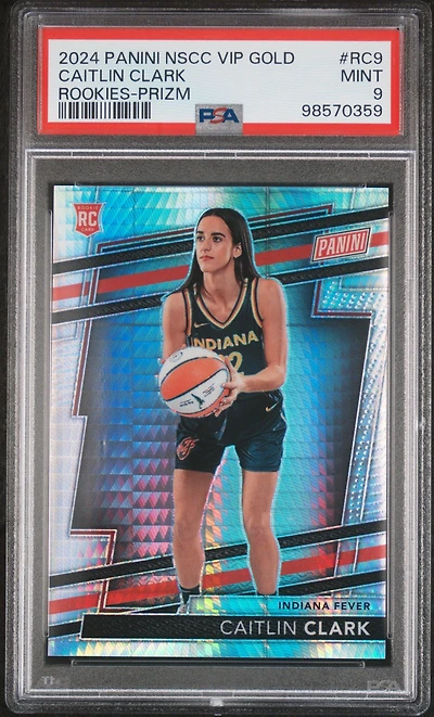 2024 Panini National Sports Collectors Convention Vip Gold Rookies Rc9 Caitlin Clark Prizm PSA 9