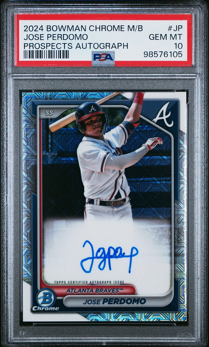 2024 Bowman Mega Box Chrome Bowman Prospect Mega Autographs Jp Jose Perdomo PSA 10