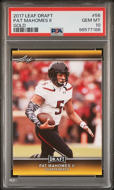 2017 Leaf Draft 56 Pat Mahomes Ii Gold PSA 10