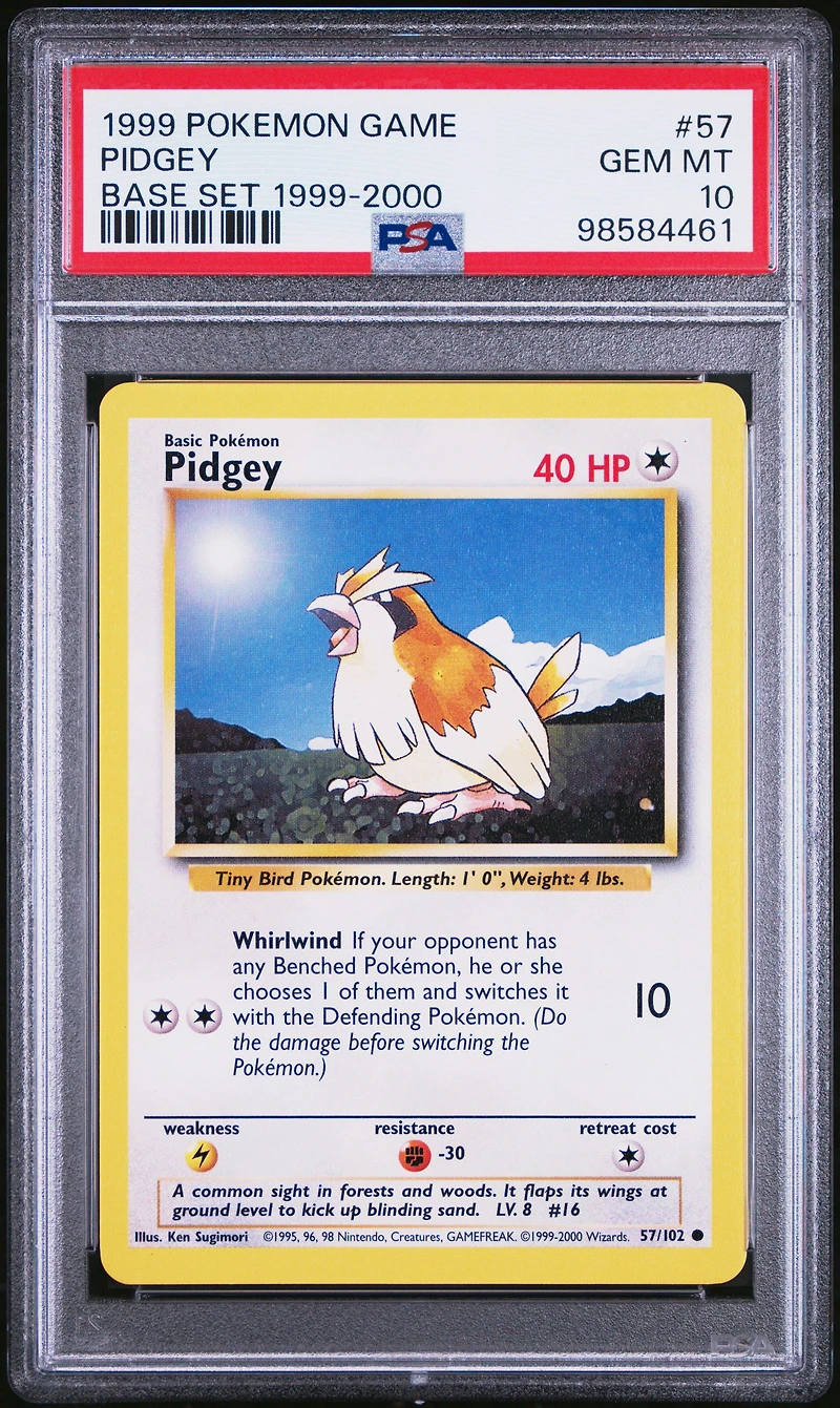 1999 Pokemon Game 57 Pidgey Base Set 1999-2000 PSA