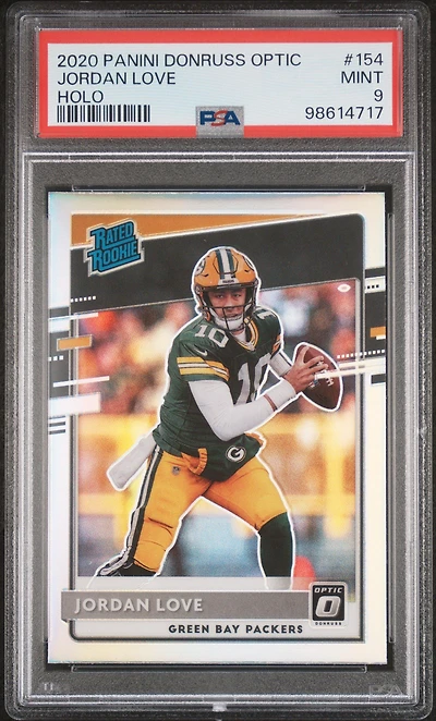 2020 Panini Donruss Optic 154 Jordan Love Holo PSA 9