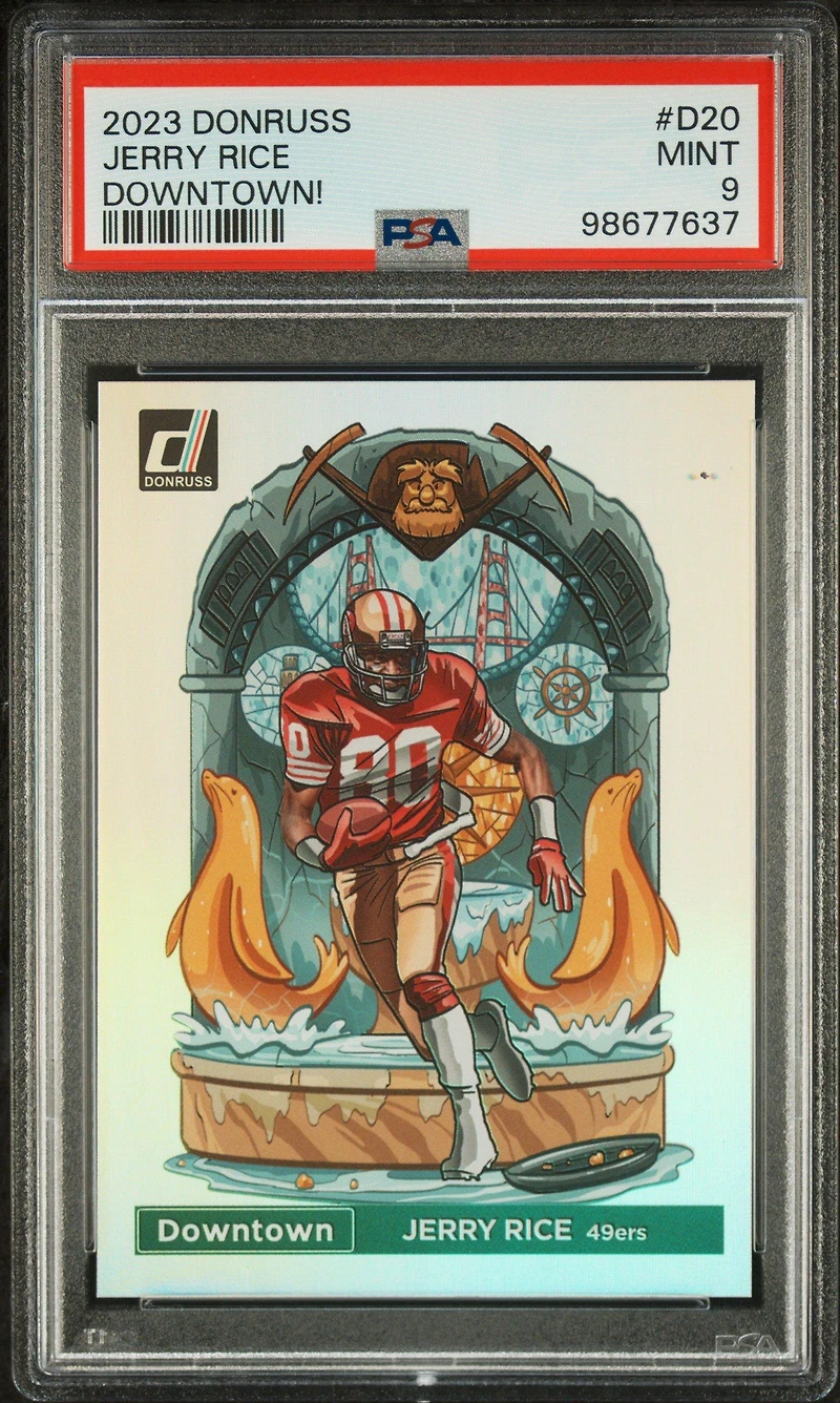 2023 Panini Donruss Downtown! D20 Jerry Rice PSA 9