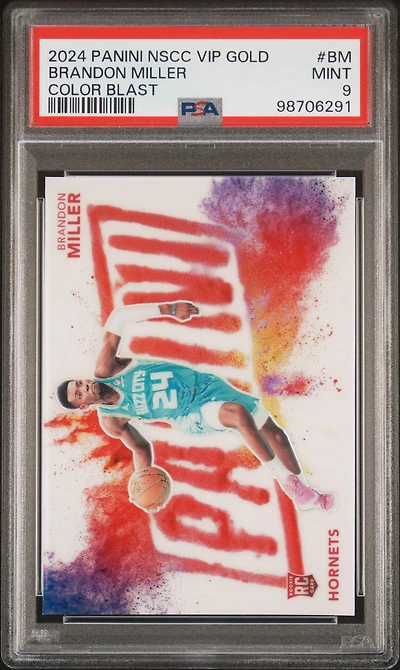 2024 Panini National Sports Collectors Convention Vip Gold Color Blast Bm Brandon Miller PSA 9