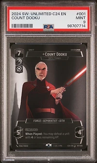 2024 Star Wars: Unlimited Convention Exclusive 001 Count Dooku, Darth Tyranus PSA 9