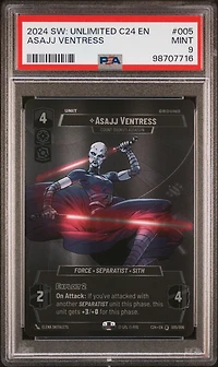 2024 Star Wars: Unlimited Convention Exclusive 005 Asajj Ventress, Count Dooku's Assassin PSA 9