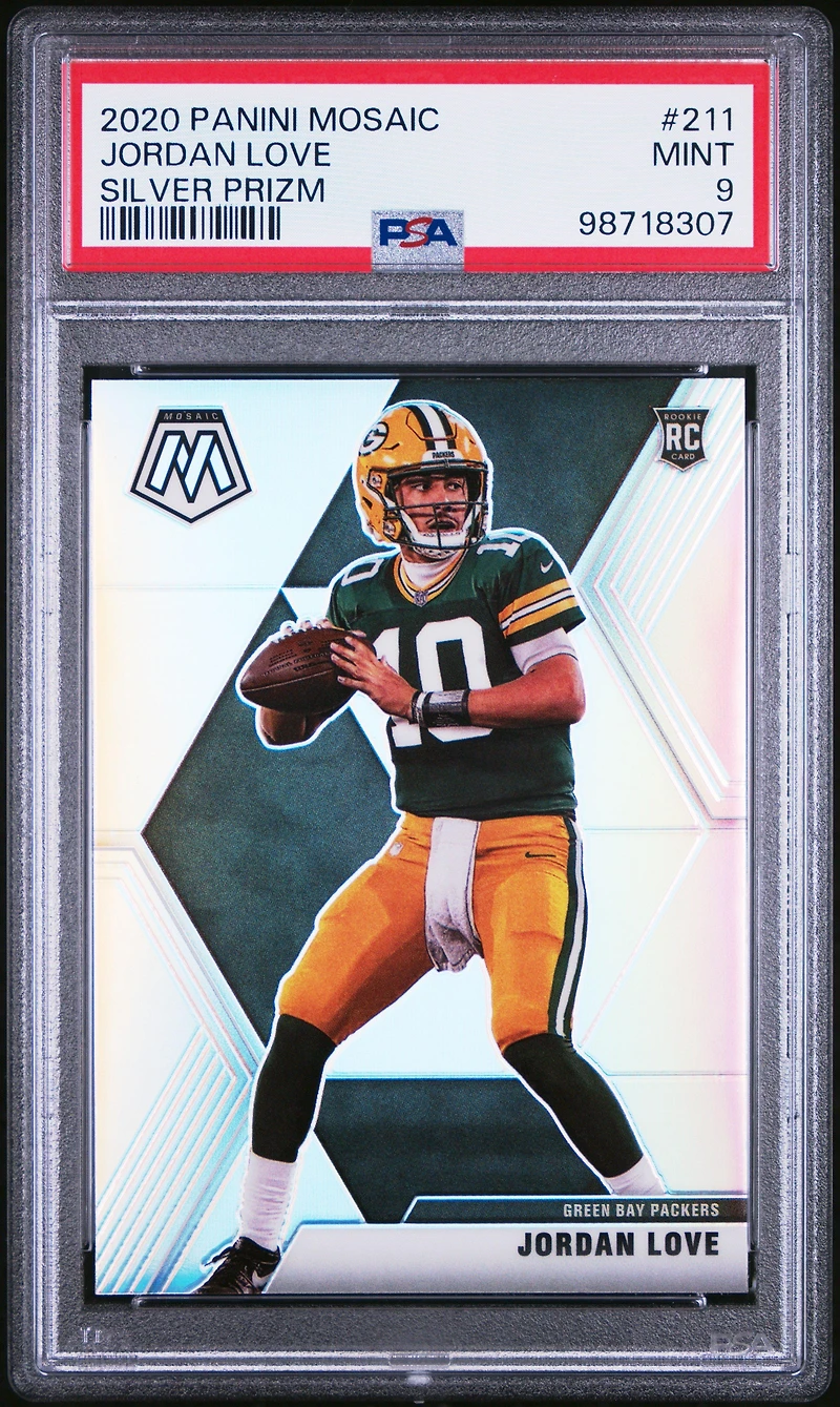 2020 Panini Mosaic 211 Jordan Love Silver Prizm PSA 9