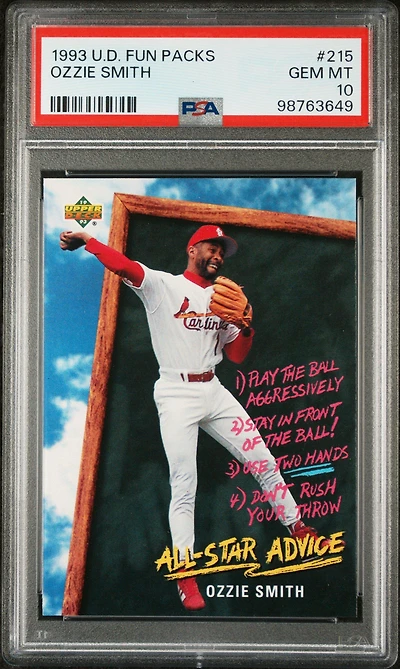 1993 Upper Deck Fun Packs 215 Ozzie Smith PSA 10