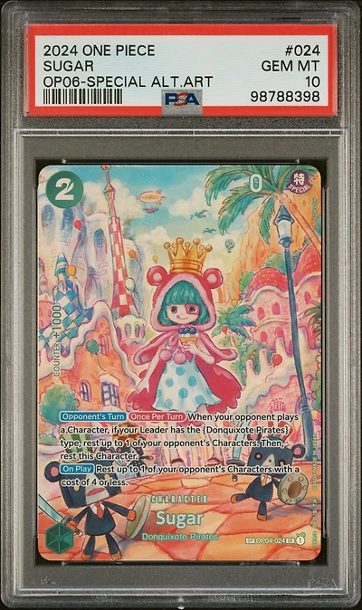2024 One Piece Op06-wings Of The Captain 024 Sugar Special Alternate Art PSA 10
