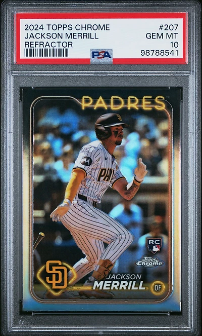 2024 Topps Chrome 207 Jackson Merrill Refractor PSA 10