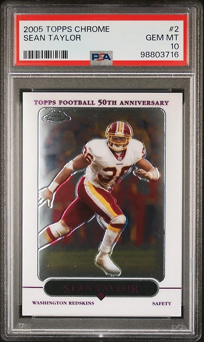 2005 Topps Chrome 2 Sean Taylor PSA 10
