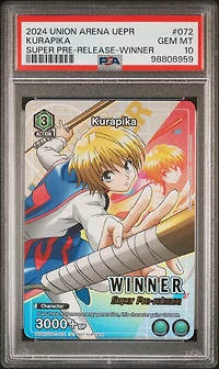 2024 Union Arena Uepr-promos 072 Kurapika Super Pre-release-winner PSA 10