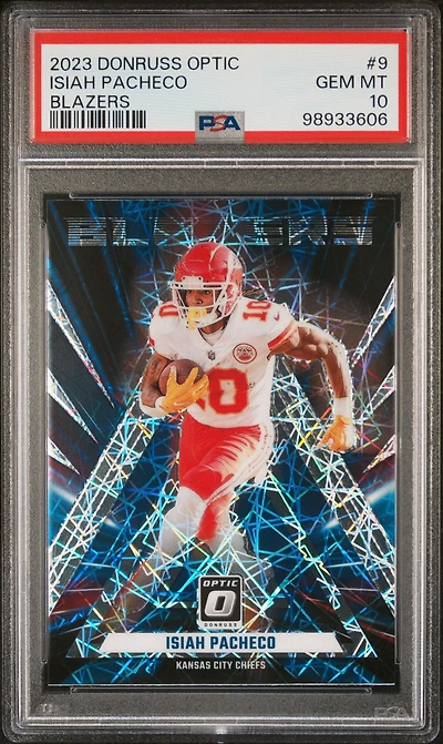 2023 Panini Donruss Optic Blazers 9 Isiah Pacheco PSA 10