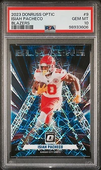 2023 Panini Donruss Optic Blazers 9 Isiah Pacheco PSA 10