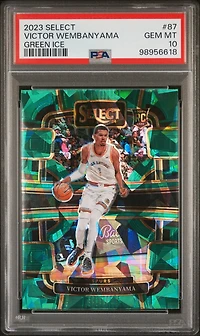 2023 Panini Select 87 Victor Wembanyama Green Ice PSA 10