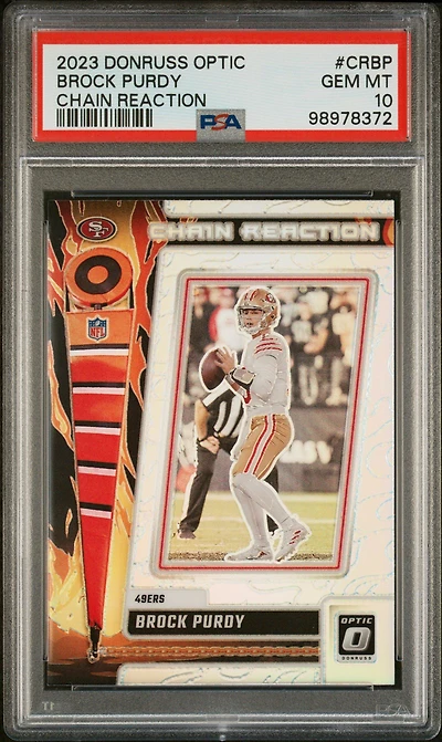 2023 Panini Donruss Optic Chain Reaction Crbp Brock Purdy PSA 10