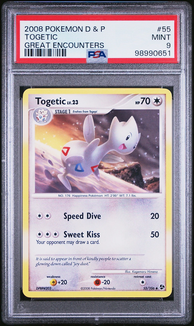 2008 Pokemon Diamond & Pearl Great Encounters 55 Togetic PSA 9