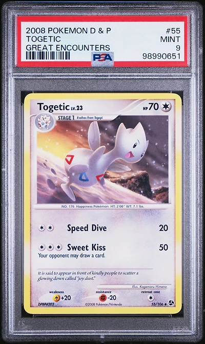 2008 Pokemon Diamond & Pearl Great Encounters 55 Togetic PSA 9