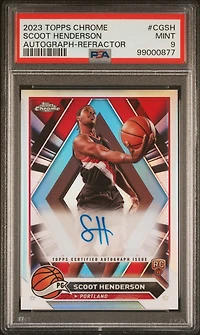 2023 Topps Chrome Topps Chrome Autographs Cgsh Scoot Henderson Refractor PSA 9