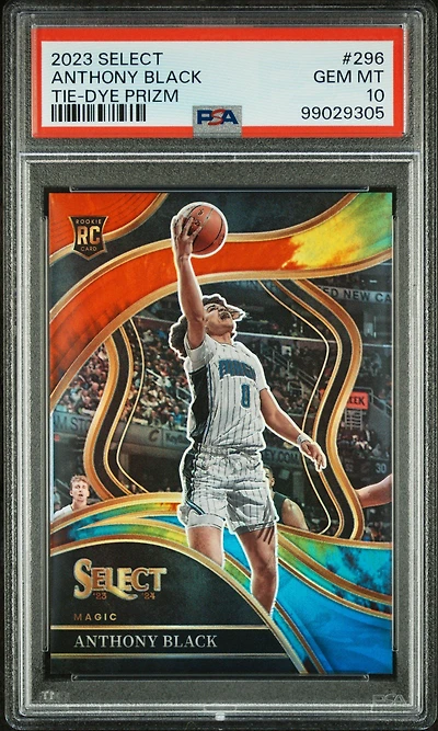 2023 Panini Select 296 Anthony Black Tie-dye Prizm PSA 10
