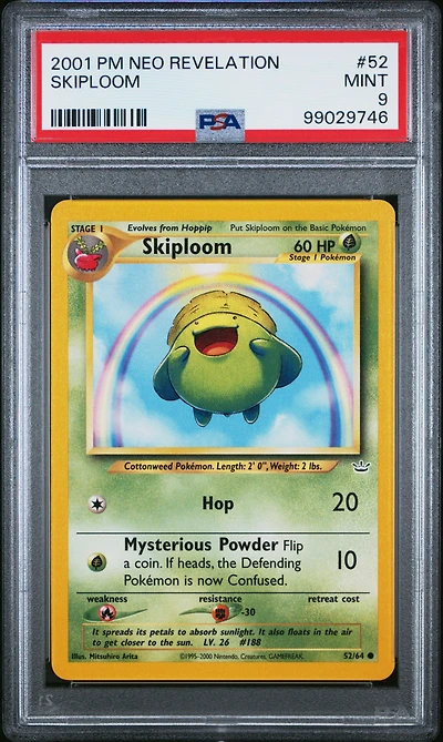 2001 Pokemon Neo Revelation 52 Skiploom PSA 9