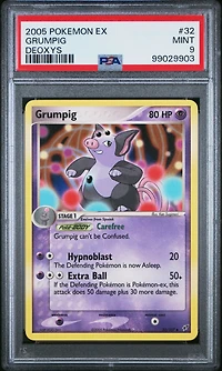2005 Pokemon Ex Deoxys 32 Grumpig PSA 9