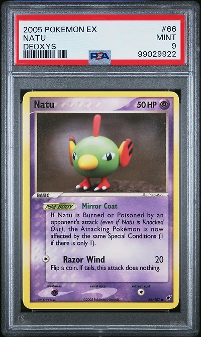 2005 Pokemon Ex Deoxys 66 Natu PSA 9