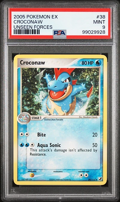 2005 Pokemon Ex Unseen Forces 38 Croconaw PSA 9