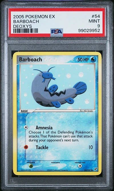2005 Pokemon Ex Deoxys 54 Barboach PSA 9