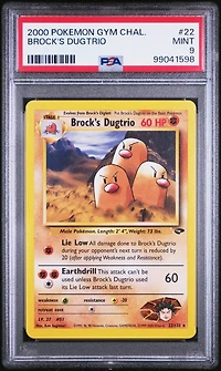 2000 Pokemon Gym Challenge 22 Brock's Dugtrio PSA 9