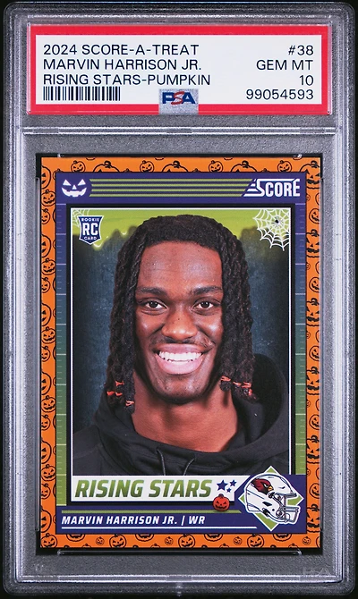 2024 Panini Score-a-treat Rising Stars 38 Marvin Harrison Jr. Pumpkin PSA 10