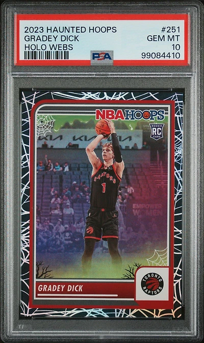 2023 Panini Haunted Hoops 251 Gradey Dick Holo Webs PSA 10