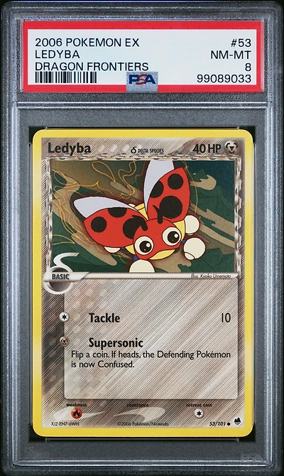 2006 Pokemon Ex Dragon Frontiers 53 Ledyba PSA 8