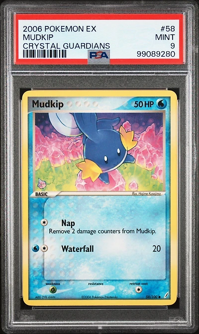2006 Pokemon Ex Crystal Guardians 58 Mudkip PSA 9