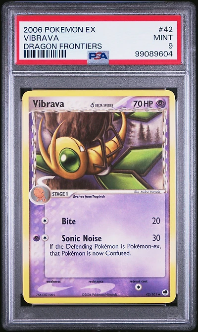 2006 Pokemon Ex Dragon Frontiers 42 Vibrava PSA 9