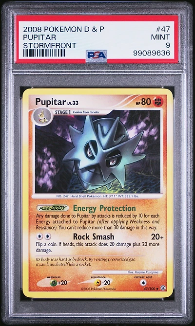 2008 Pokemon Diamond & Pearl Stormfront 47 Pupitar PSA 9