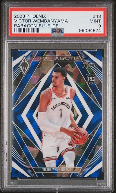 2023 Panini Phoenix Paragon 13 Victor Wembanyama Blue Ice PSA 9