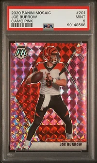 2020 Panini Mosaic 201 Joe Burrow Camo Pink PSA 9
