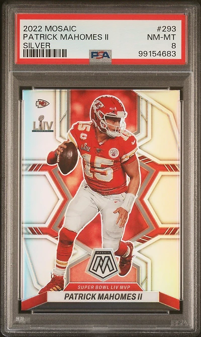 2022 Panini Mosaic 293 Patrick Mahomes Ii Silver PSA 8