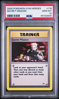 2000 Pokemon Gym Heroes 118 Secret Mission PSA 10