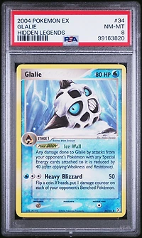 2004 Pokemon Ex Hidden Legends 34 Glalie PSA 8