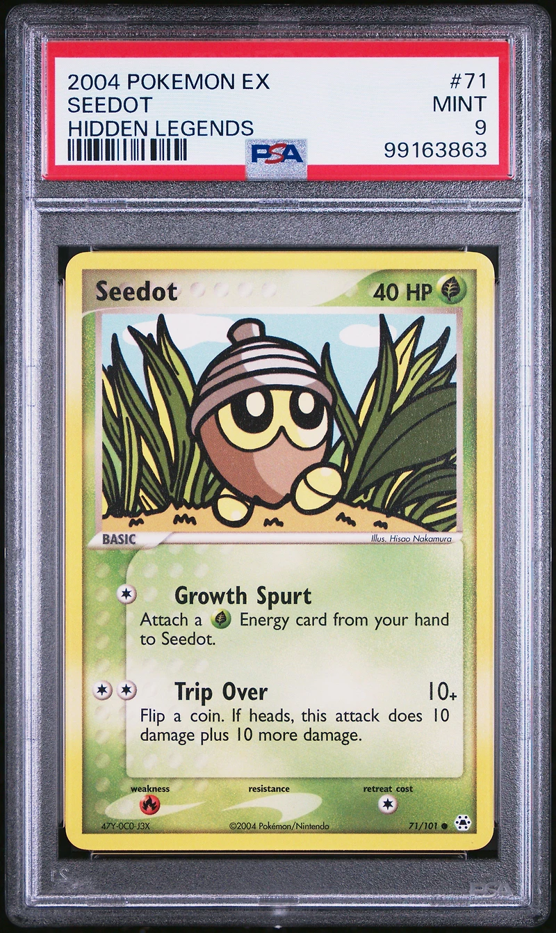 2004 Pokemon Ex Hidden Legends 71 Seedot PSA 9