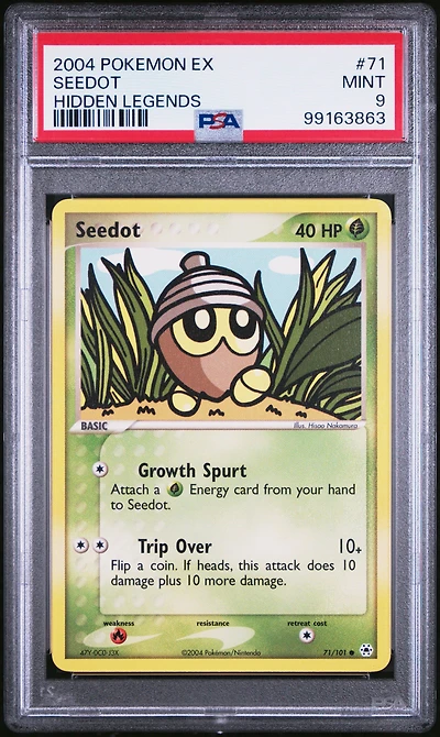 2004 Pokemon Ex Hidden Legends 71 Seedot PSA 9