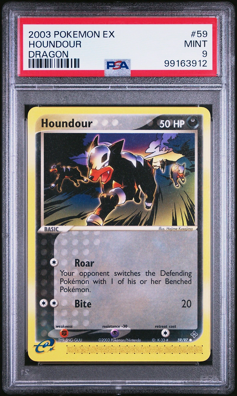 2003 Pokemon Ex Dragon 59 Houndour PSA 9