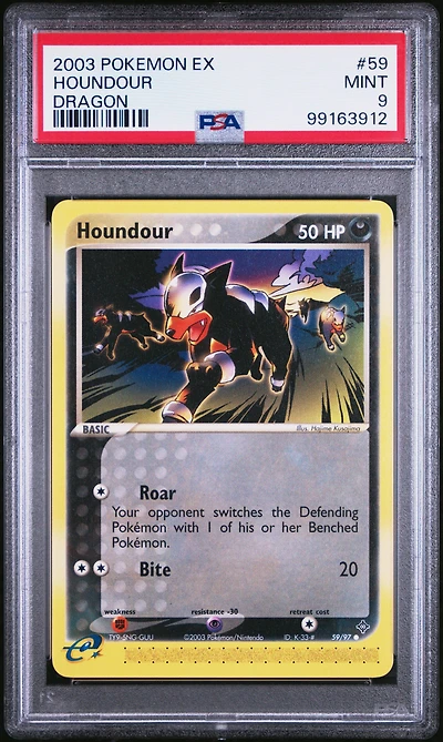 2003 Pokemon Ex Dragon 59 Houndour PSA 9