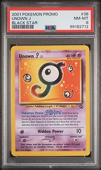2001 Pokemon Promo Black Star 38 Unown J PSA 8