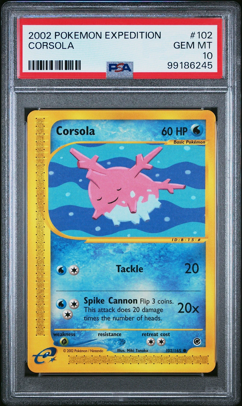 2002 Pokemon Expedition 102 Corsola PSA 10