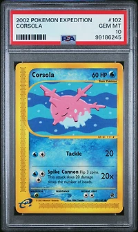 2002 Pokemon Expedition 102 Corsola PSA 10